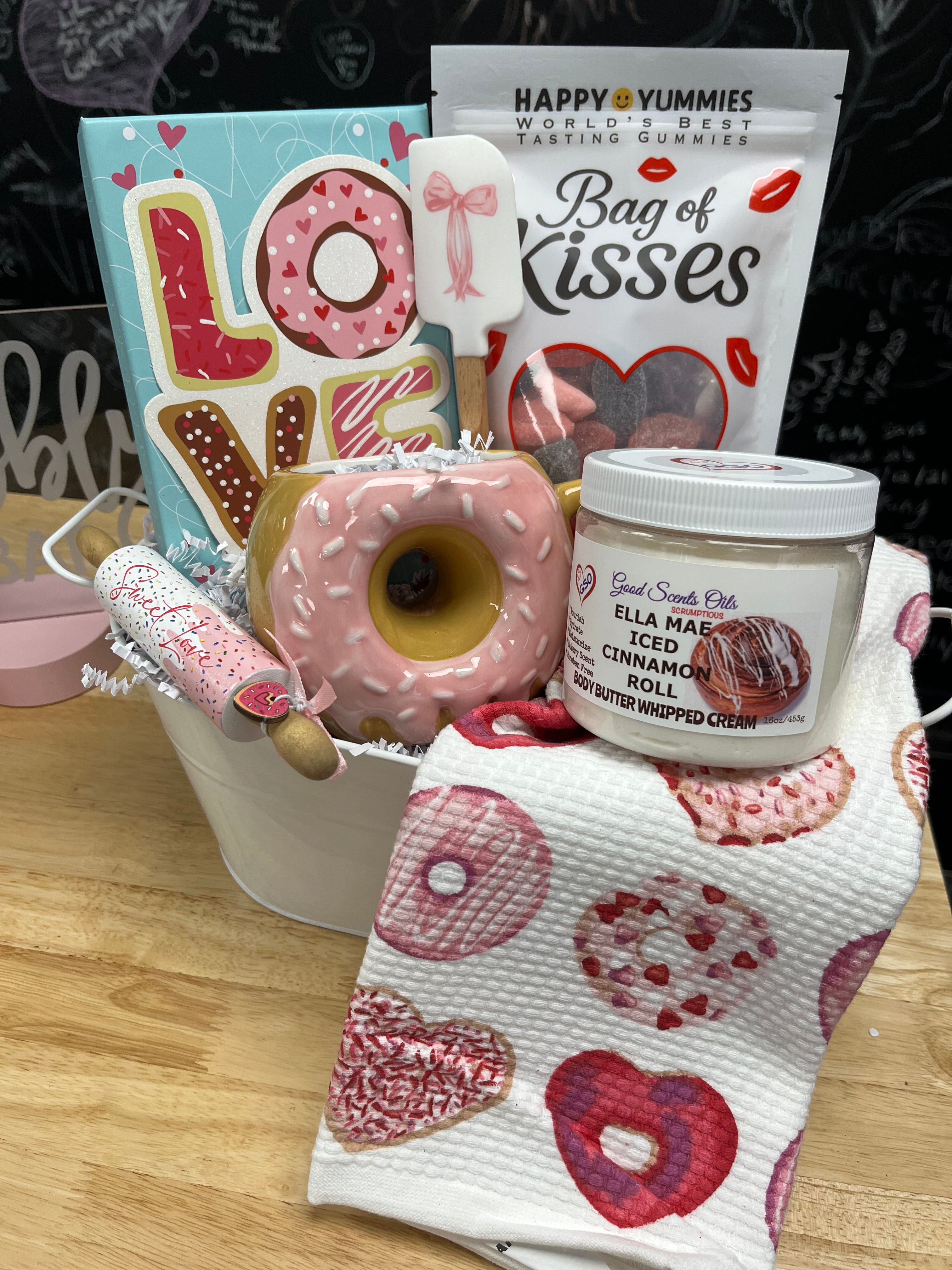 Donuts Rolls & Kisses Valentine's Day Gift Set