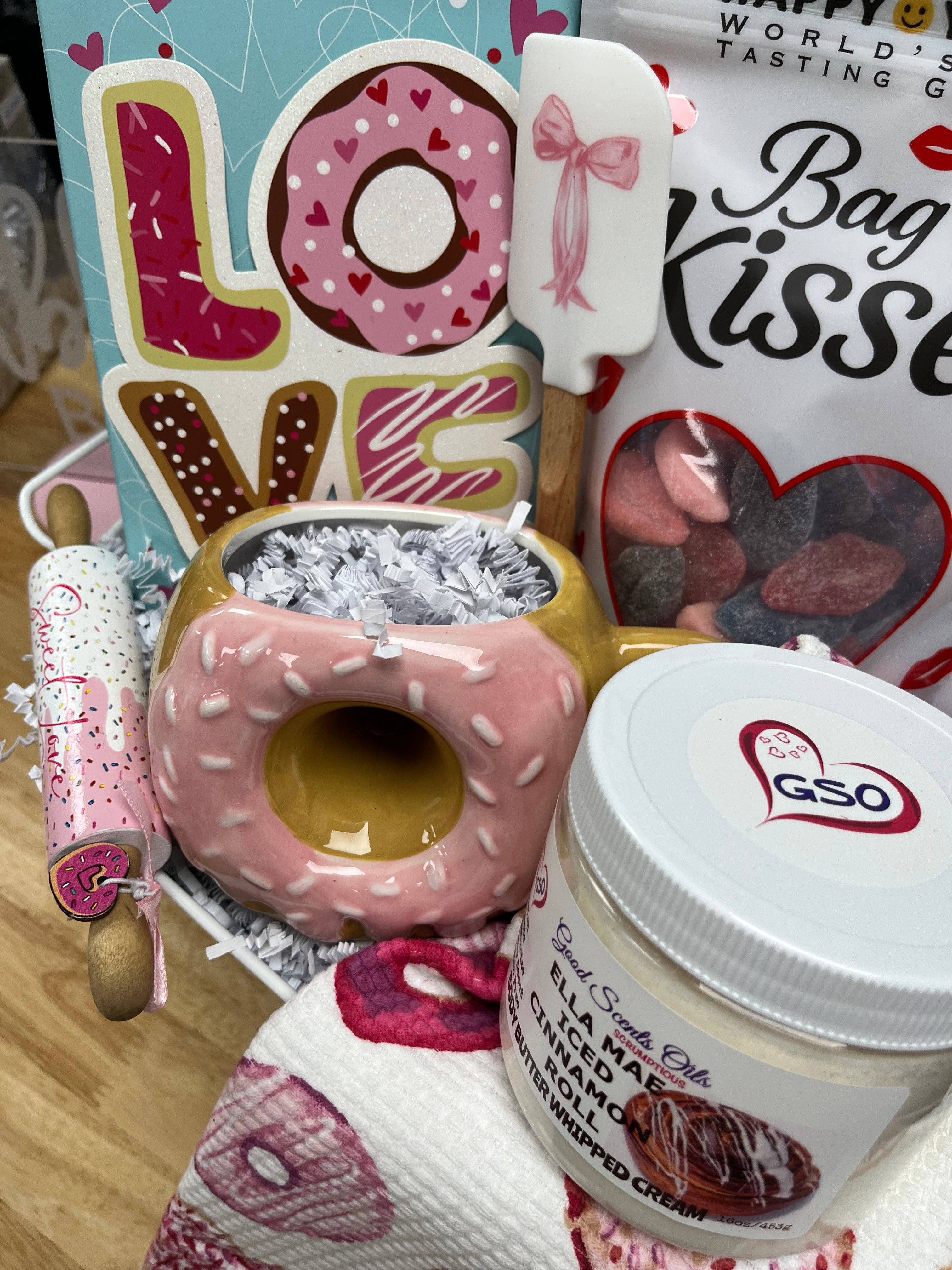 Donuts Rolls & Kisses Valentine's Day Gift Set
