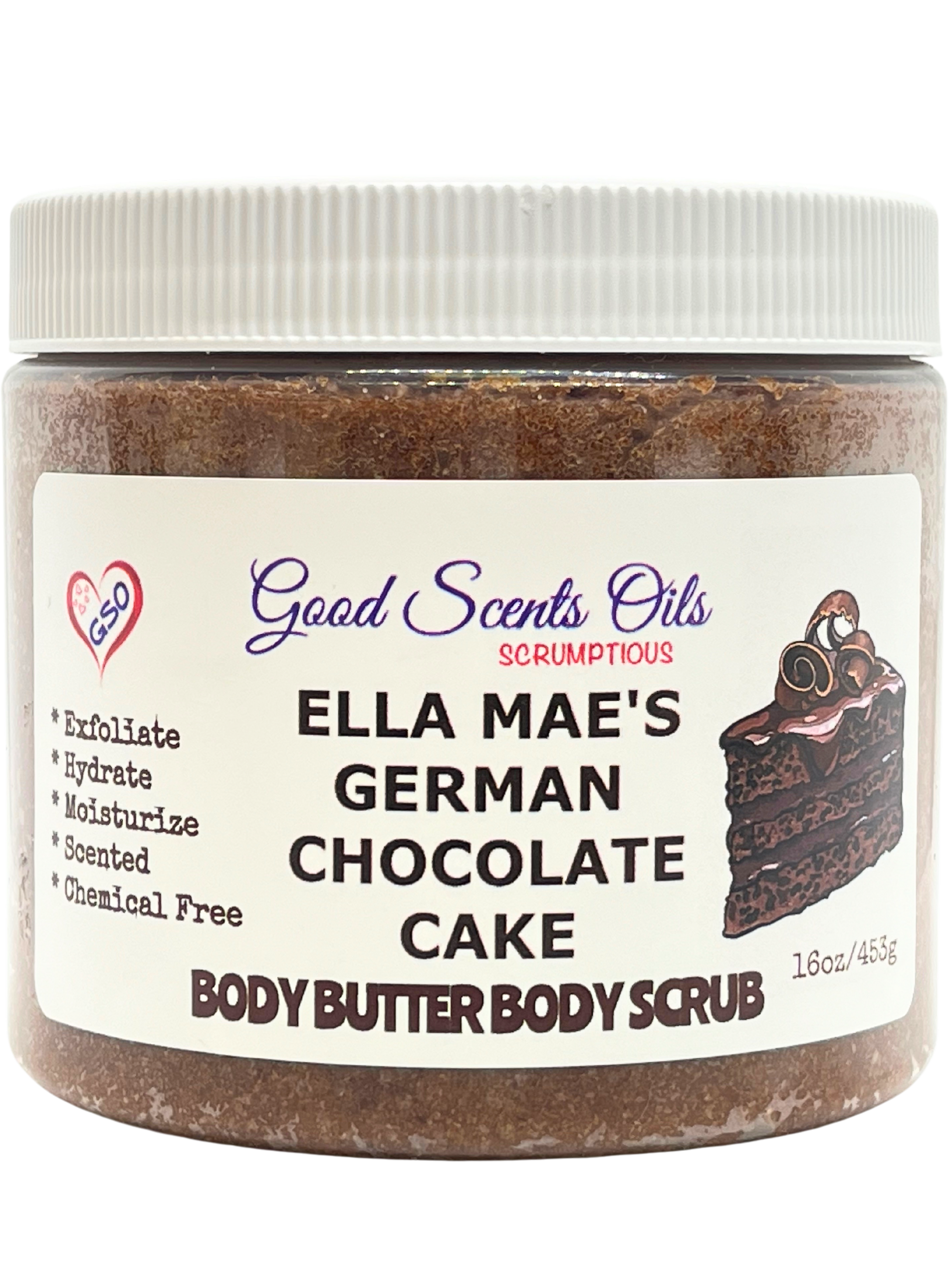 ELLA MAE’S GERMAN CHOCOLATE CAKE BODY SCRUB 16oz
