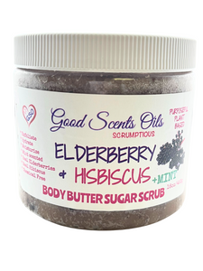 ELDERBERRY & HIBISCUS +MINT PLANT BASED BODY SCRUB 16oz