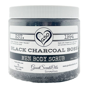 BLACK CHARCOAL BOSS BODY SCRUB (MEN) 16oz